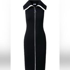 Akris Black and White Midi Dress